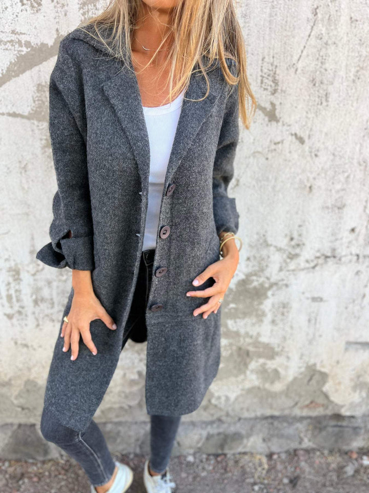 Wool Single Breasted Long Coat