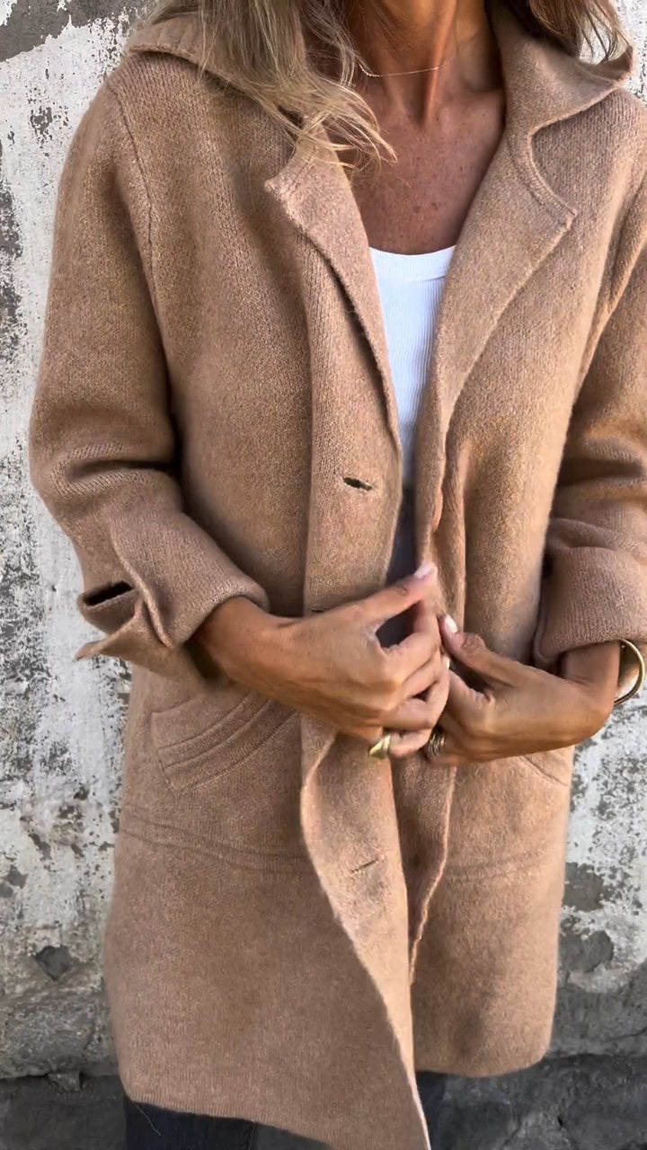 Wool Single Breasted Long Coat