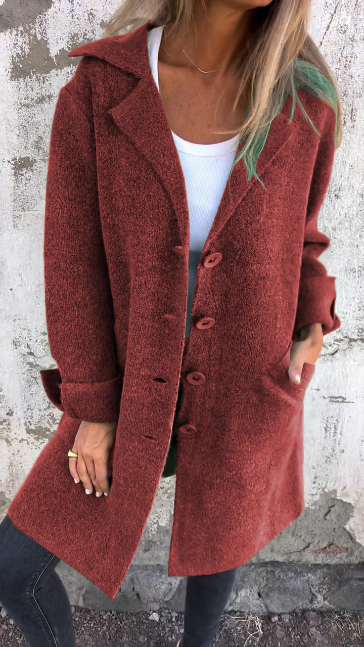 Wool Single Breasted Long Coat