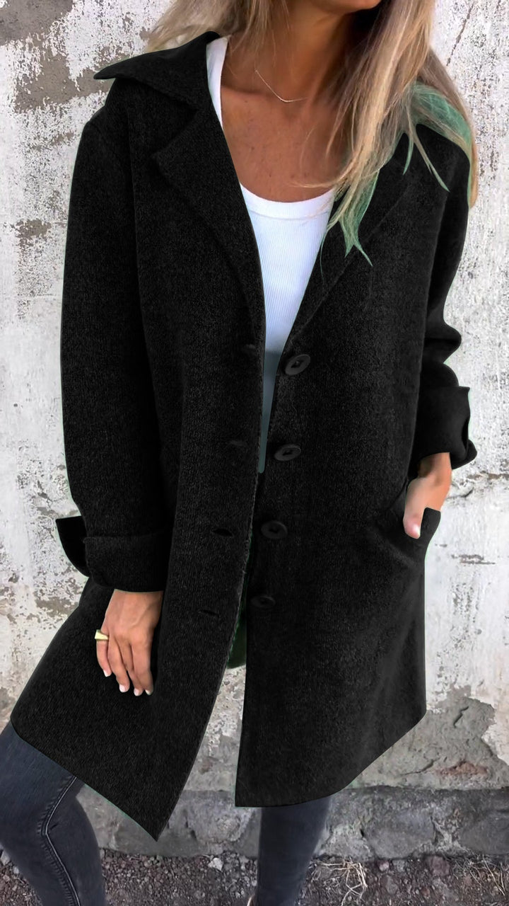 Wool Single Breasted Long Coat