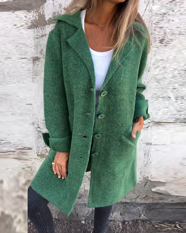 Wool Single Breasted Long Coat