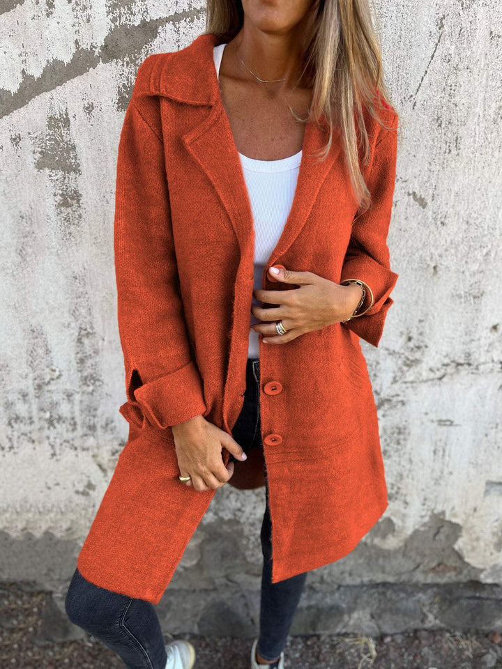 Wool Single Breasted Long Coat