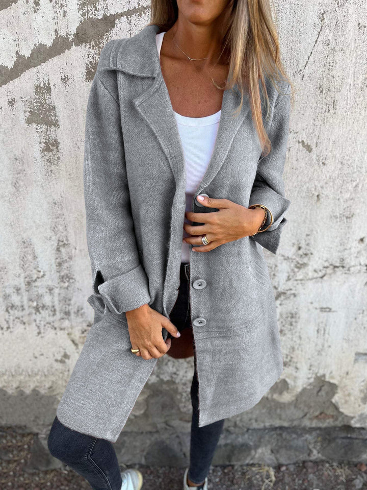 Wool Single Breasted Long Coat